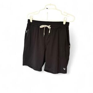 Vuori Men’s Black Athletic Shorts Size Medium Drawstring Stretch Performance Gym